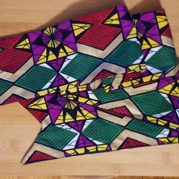 Hand Crafted Headband Headscarf Ankara African Print Cotton Fabric 49" L 4.25" - Picture 4 of 4